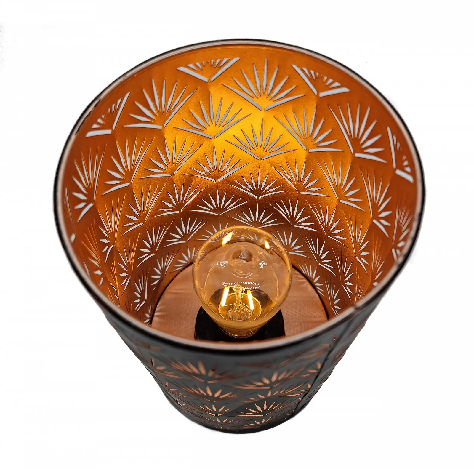 Настільна лампа Spetebo LED металева 3D ефект 20x12 см кругла на батарейках, фото №3