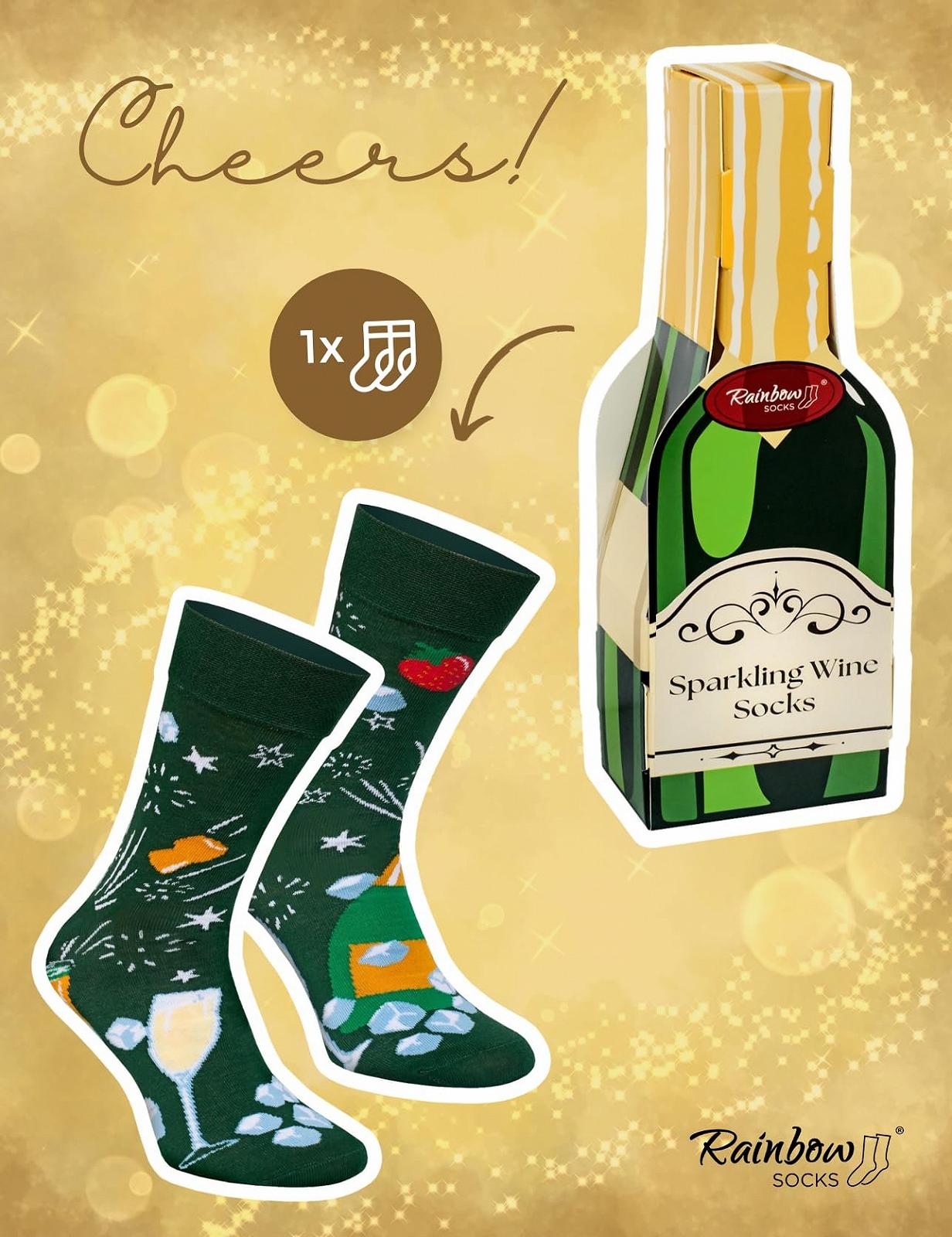 Шкарпетки Rainbow Socks Sparkling Wine Box - для жінок та чоловіків - 1 пара, фото №2