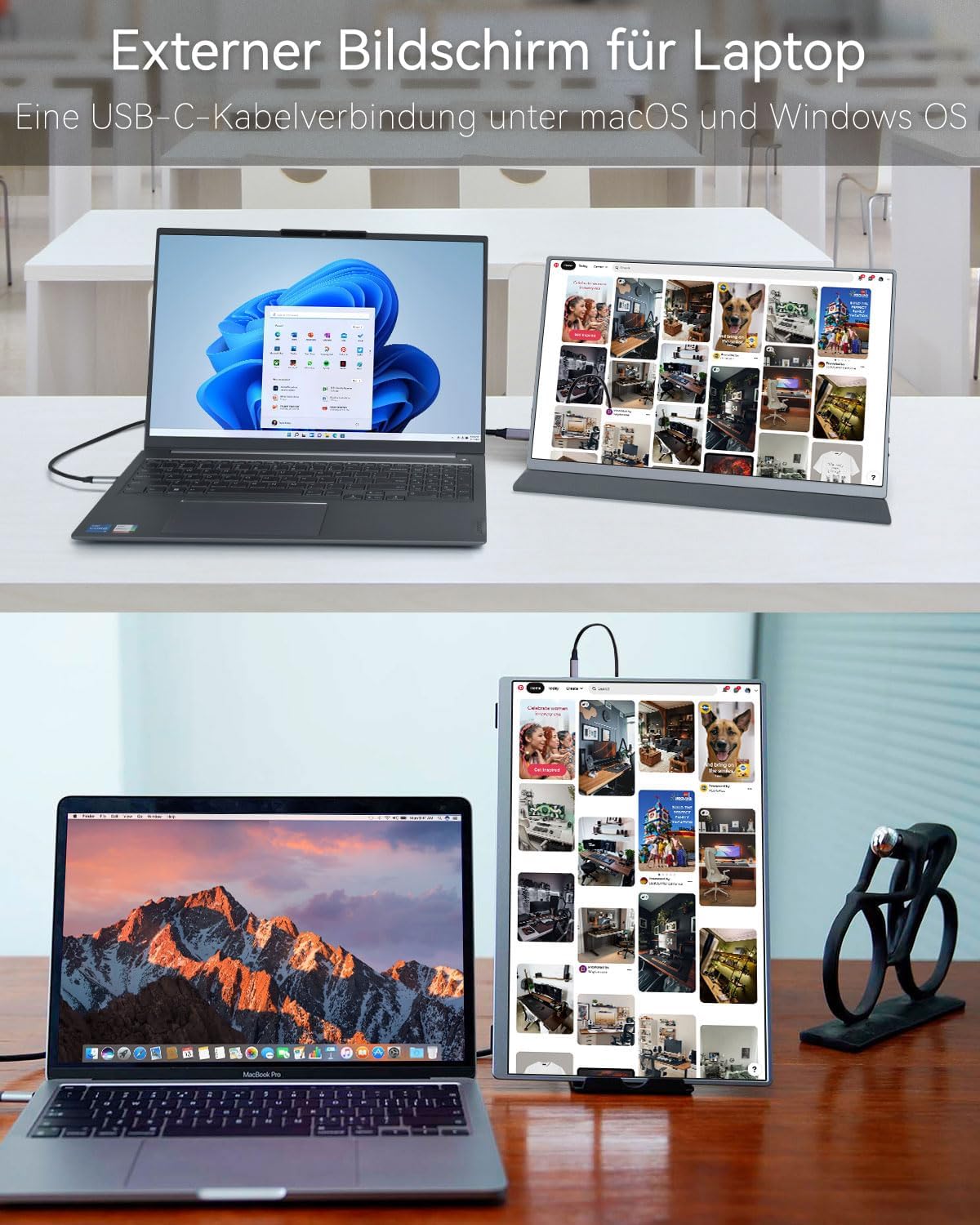 Монитор портативный 13.4" Intehill U13NA 4K IPS 60 Гц, фото №4