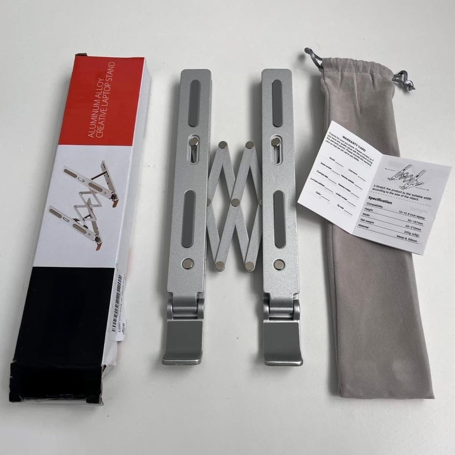 Подставка для ноутбука K-MART Регулируемая по высоте - Сделана из алюминиевого сплава, 6 передач, для стола, совместима с MacBook Air, Pro, Dell Allen Laptops 10-15.6 дюймов Серебристая, фото №7