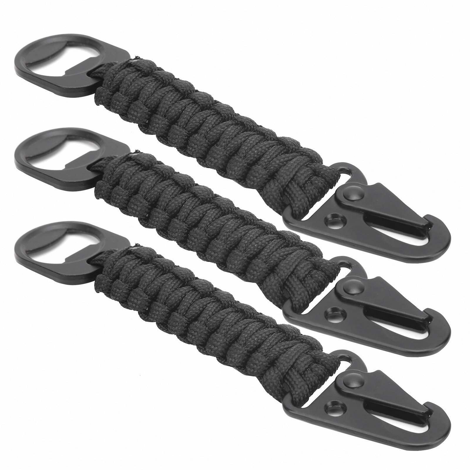 Брелок Paracord HERCHR, 3 шт, багатофункціональний, відкривачка для пляшок, карабін Paracord, ремінець, нековзний зовнішній кулон для кемпінгу, риболовлі, полювання, фото №1