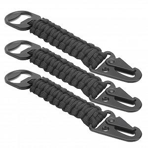 Брелок Paracord HERCHR, 3 шт, багатофункціональний, відкривачка для пляшок, карабін Paracord, ремінець, нековзний зовнішній кулон для кемпінгу, риболовлі, полювання - Фото 1