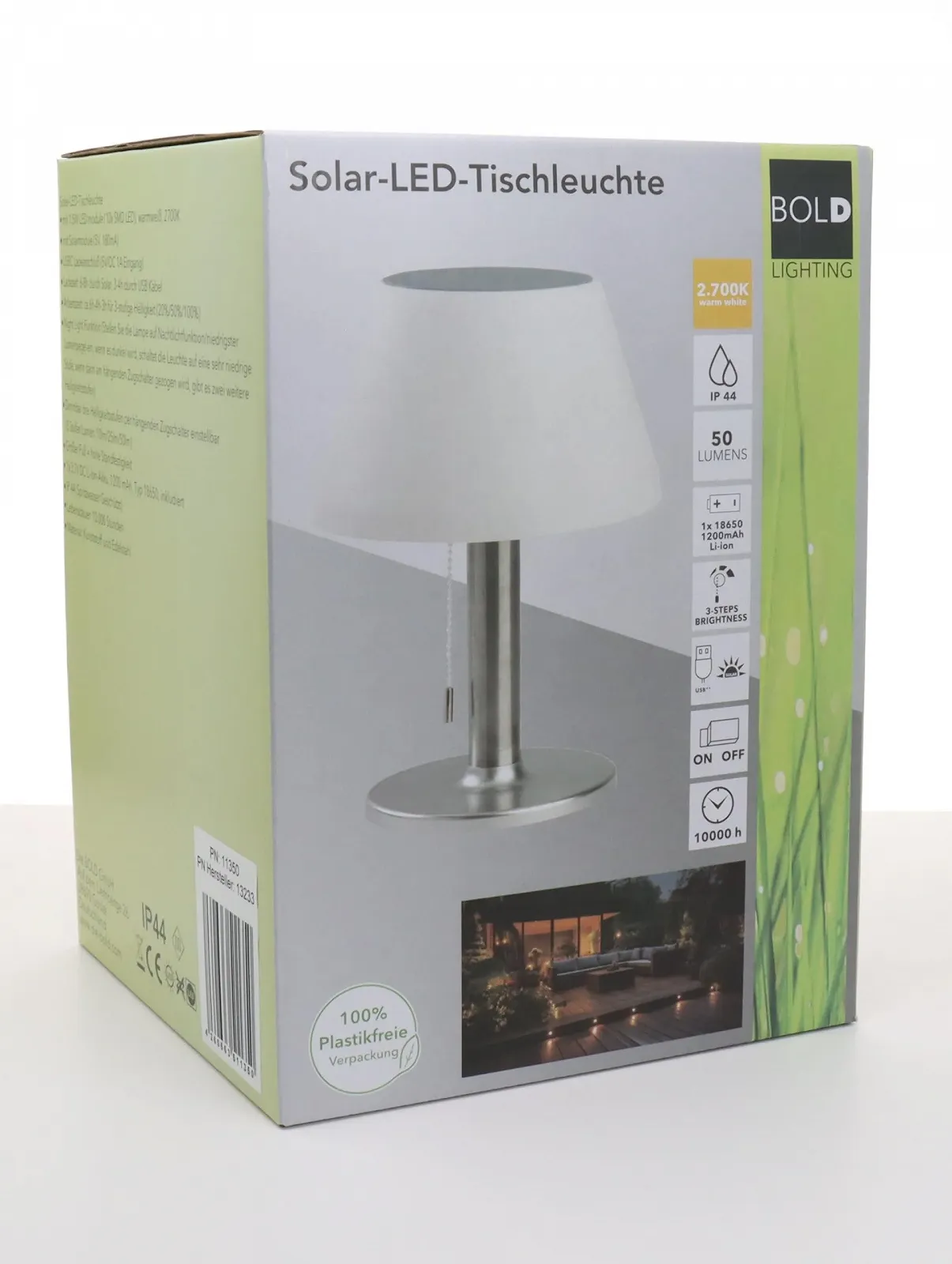 Настільна лампа BOLD LED Сонячна батарея USB-C IP44 Чорний, фото №3