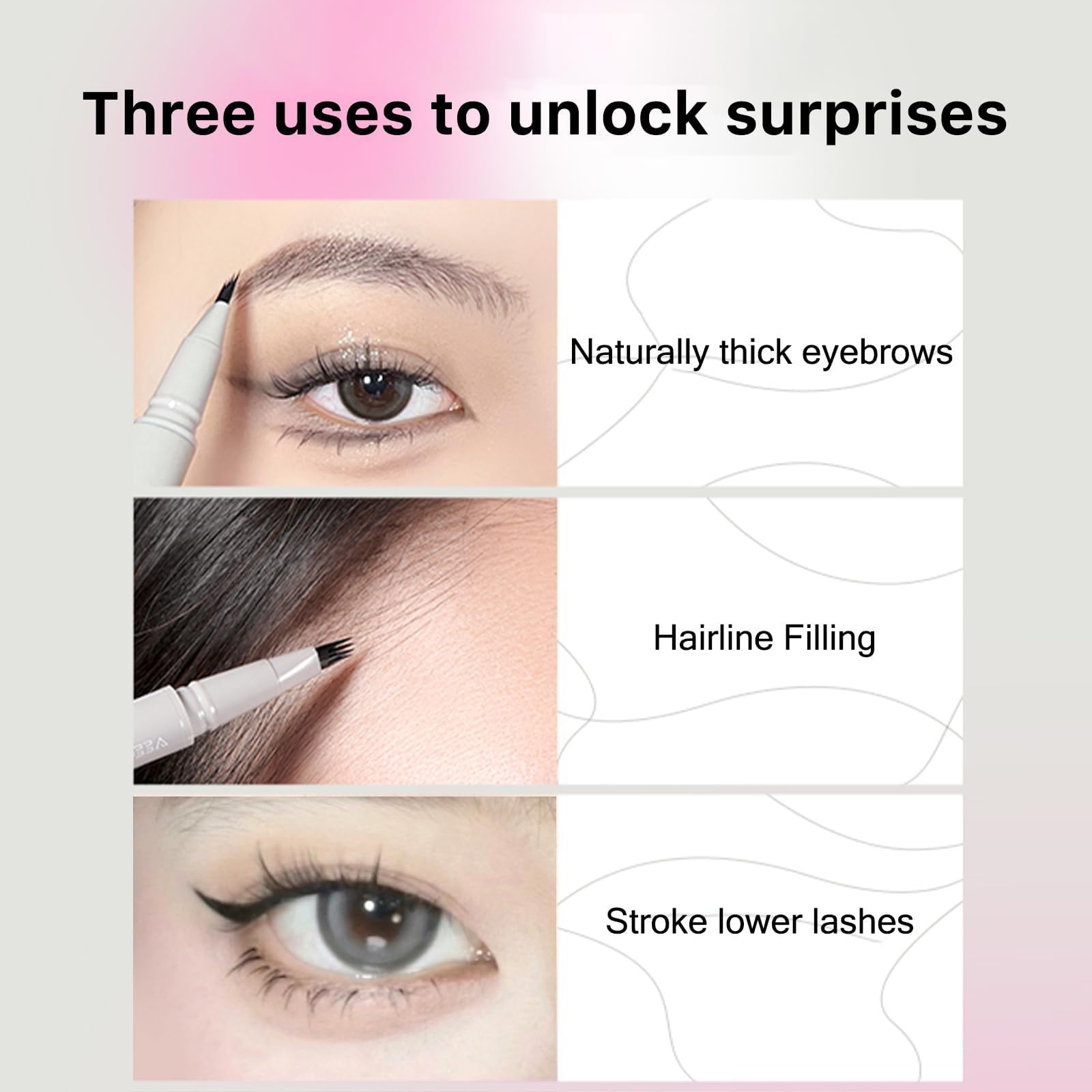 Олівець для брів Trockene Augenbrauenstift 4-х кінцевий Black, фото №5