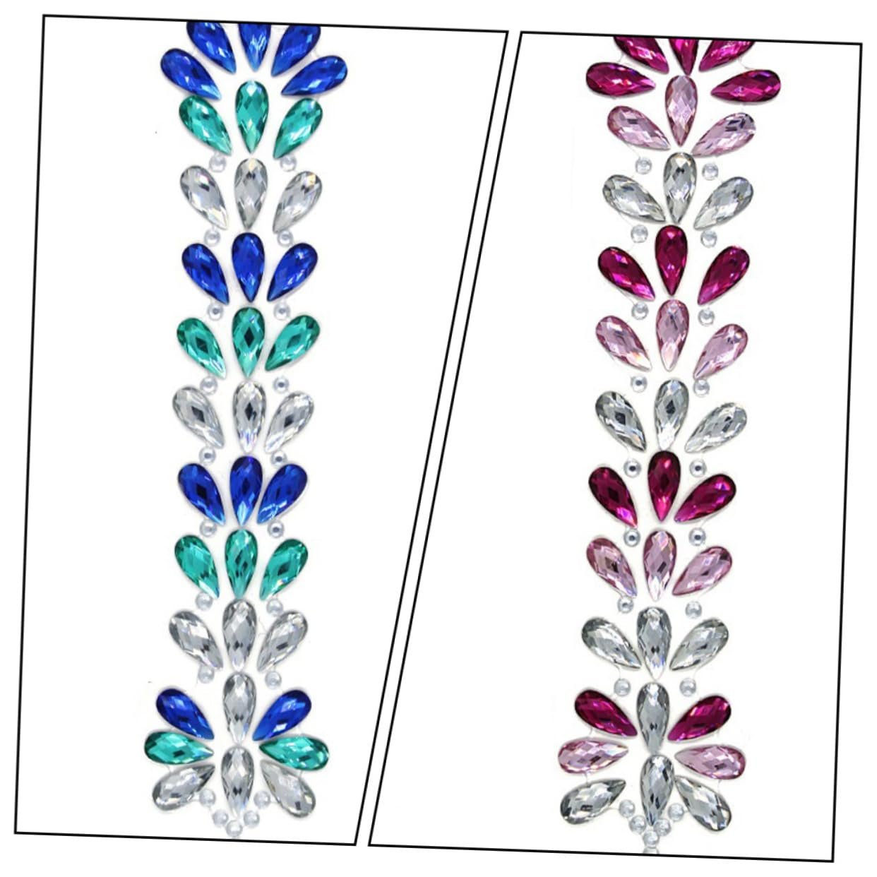 Наклейки Стразы для Лица FOMIYES 5 шт Блестки Белый, Голубой и Радужный, фото №6