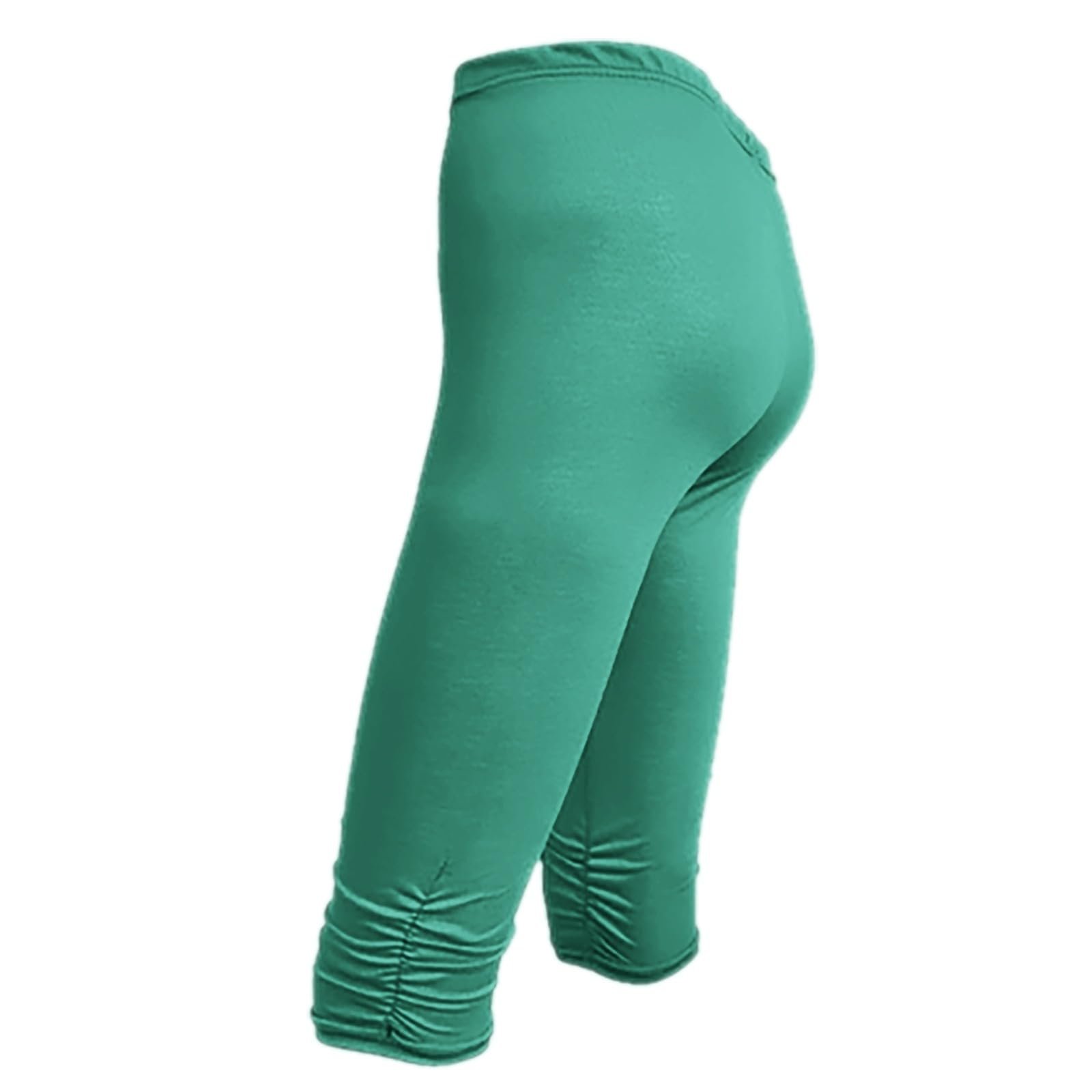 Шорты 3/4 Capri с кружевом Comfy Laufhose для спорта, йоги, эластичные, с высокой талией, однотонные плиссированные, фото №6