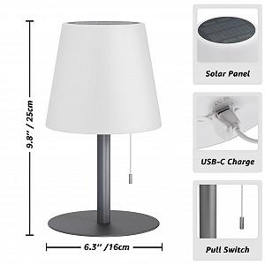 Настільна лампа uuffoo Solar Вулична Акумуляторна IP44 RGB Сіра synthetic.ua - Фото 1