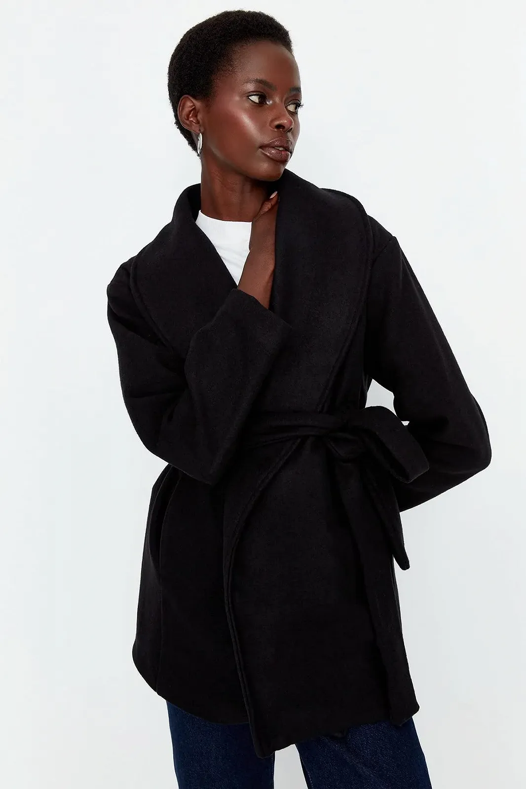 Пальто TRENDYOL Basic Однотонное, фото №2 Пальто TRENDYOL Basic Однотонное, фото №2