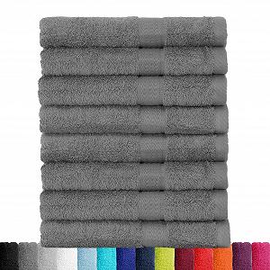 Набір махрових рушників BaSaTex Terry 50 x 100 см 100% бавовна Oeko-Tex Made in Green 8 шт. Антрацитовий сірий - Фото 1