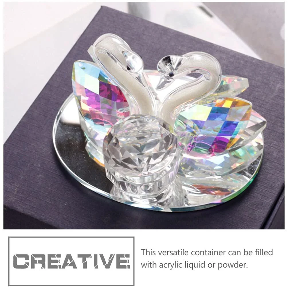 Мисочка для манікюру Lurrose Кришталева Скляна Чашка у Формі Лебедя Прозора, фото №4