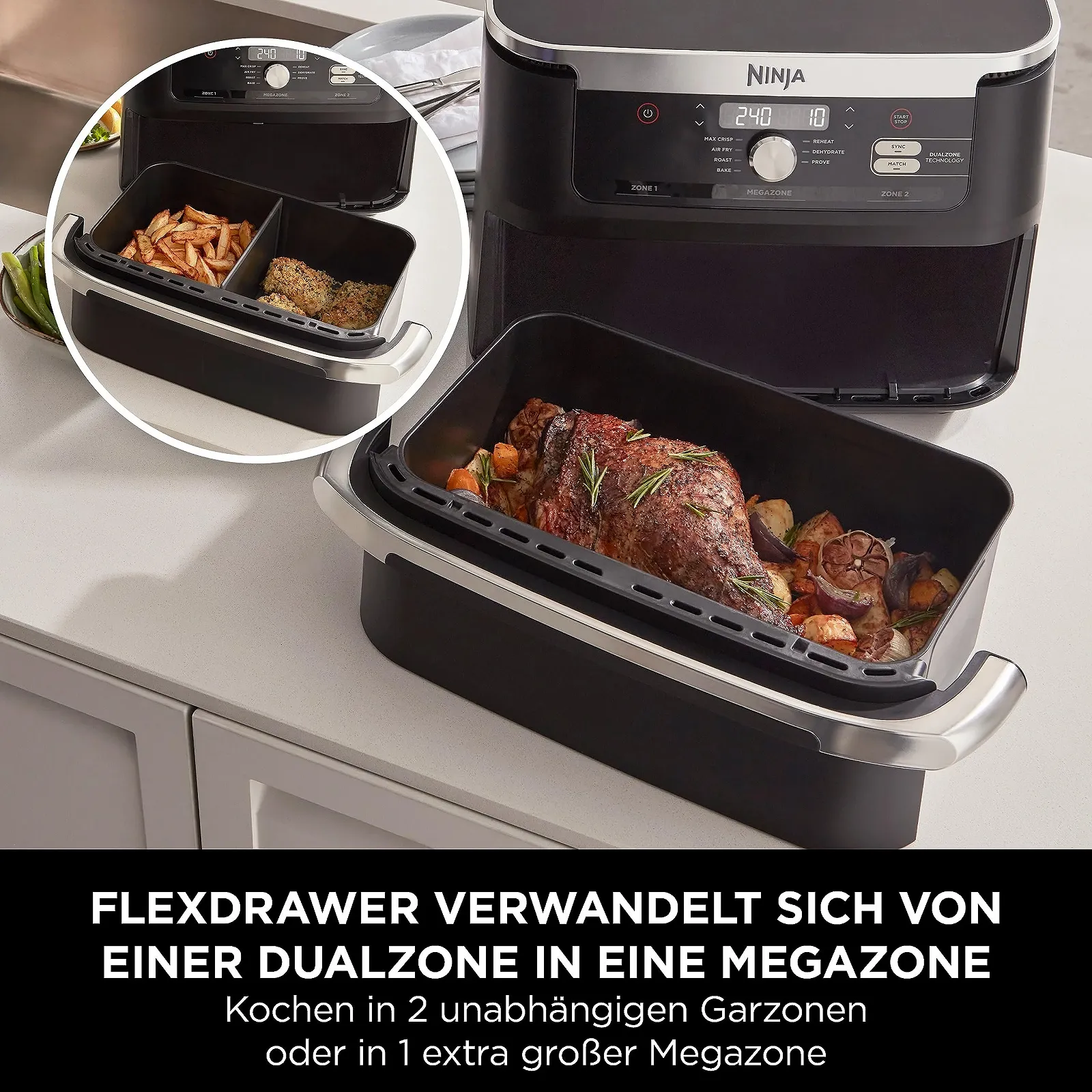 Мультипіч Ninja Foodi FlexDrawer AF500EU 10.4L 7-in-1 Black, фото №3 Мультипіч Ninja Foodi FlexDrawer AF500EU 10.4L 7-in-1 Black, фото №3