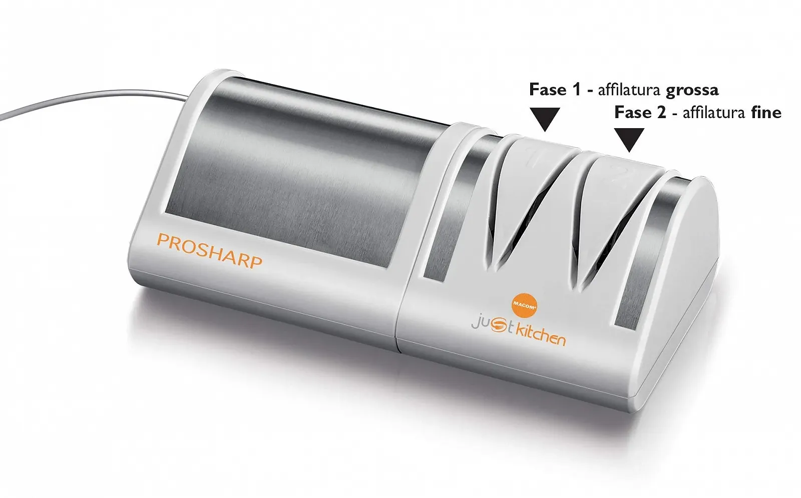 Точилка для ножів електрична Macom Just Kitchen Prosharp 827 White and Steel, фото №2