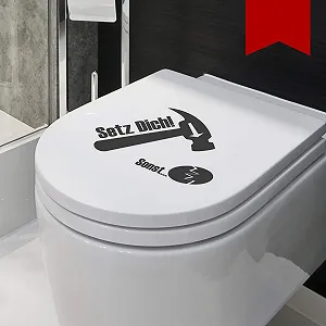 Наклейка на кришку унітазу Wandkings Sit Down Otherwise Hammer 23 x 17 см - Фото 1