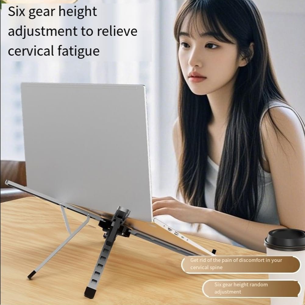 Підставка для ноутбука Складна Охолодження ноутбука Док Портативна Комп'ютерна підкладка Темно-сірий, фото №5