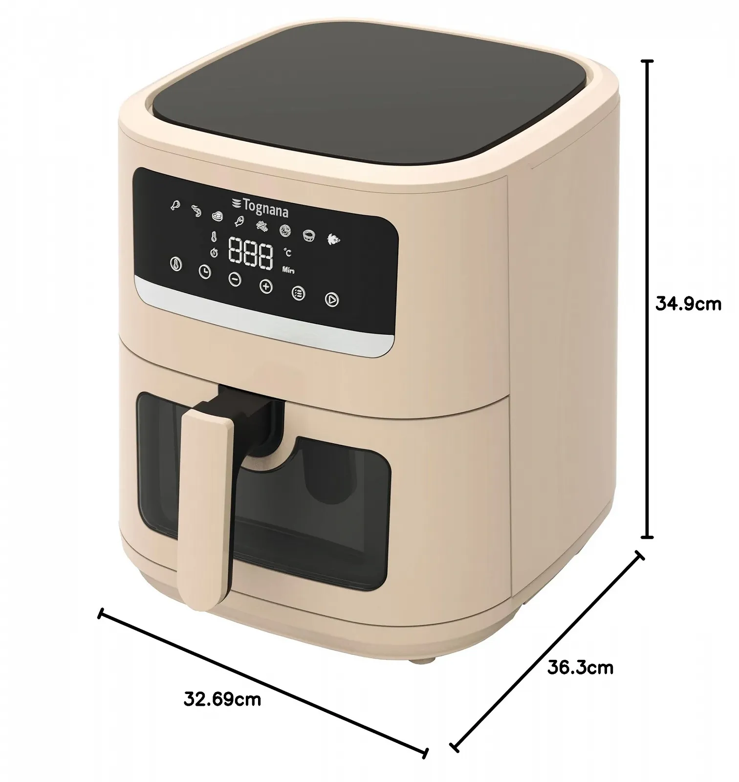 Мультипіч Tognana Iride 8 л Подвійне нагрівання Цифровий дисплей Таймер 2000 Вт Шампань, фото №4 Мультипіч Tognana Iride 8 л Подвійне нагрівання Цифровий дисплей Таймер 2000 Вт Шампань, фото №4
