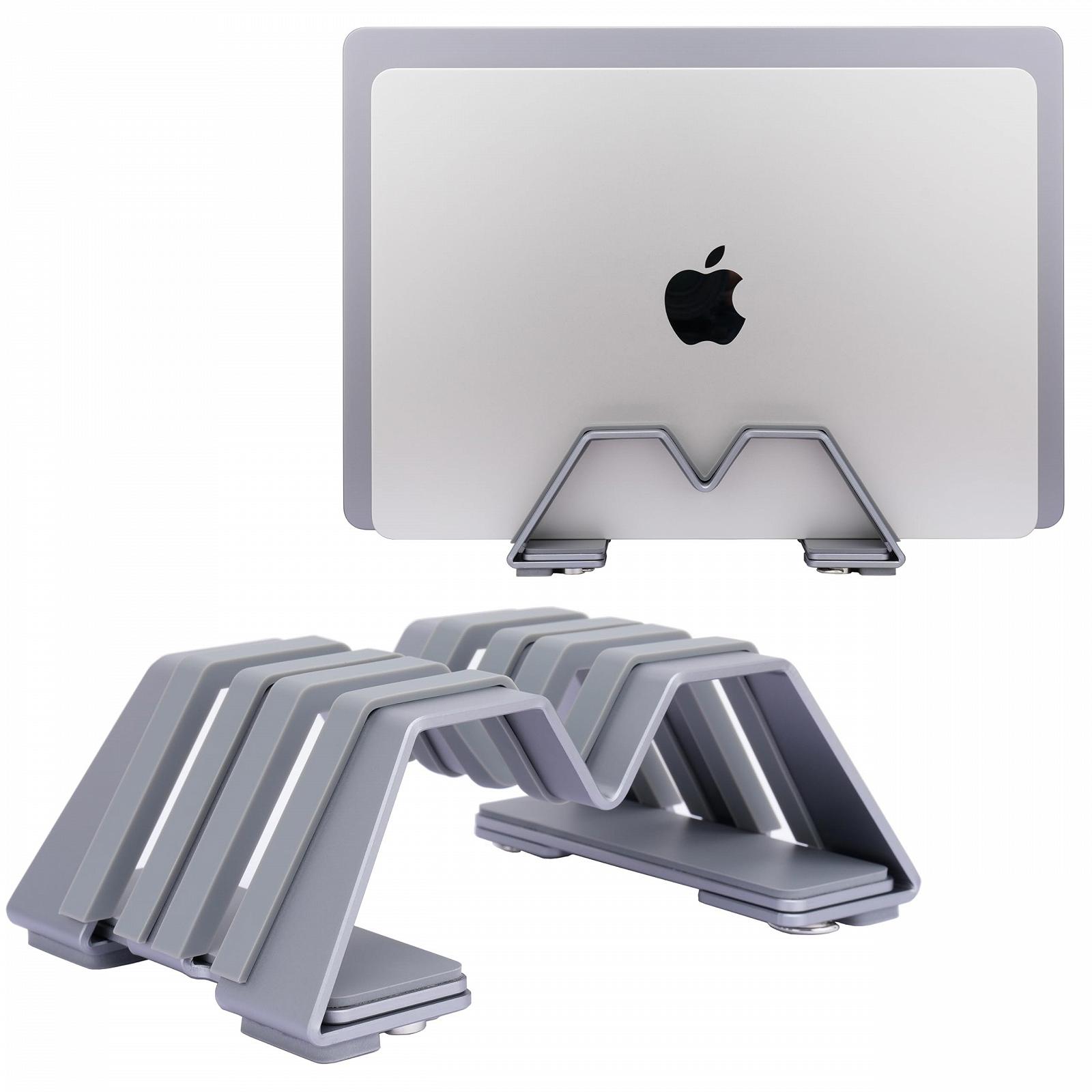 Підставка для ноутбука вертикальна подвійна, алюмінієва, регульована - Підтримує 2 пристрої, універсальна для всіх ноутбуків, фото №3