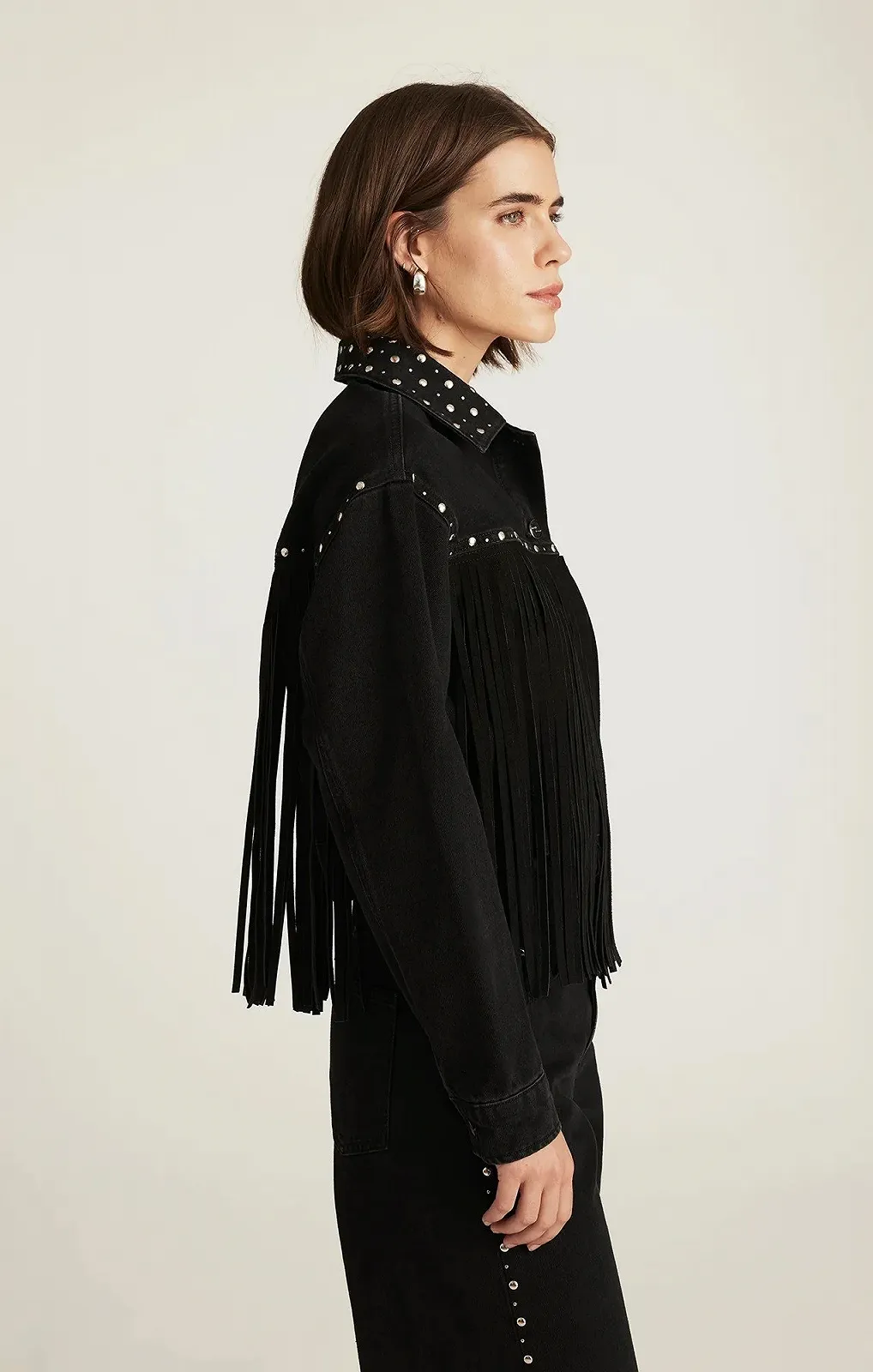 Женская рубашка с бахромой MAVI FRINGE DETAILED SHIRT Black - S, фото №3