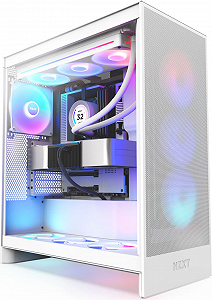Корпус NZXT H7 Flow RGB / без БЖ / Midi-Tower / 3x120mm RGB Fan / Max GPU 410mm / Білий - Фото 1