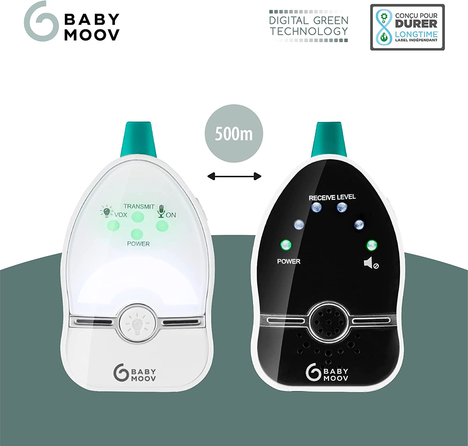 Радионяня BabyMoov Baby Monitor Easy Care 500 м A014013, фото №7
