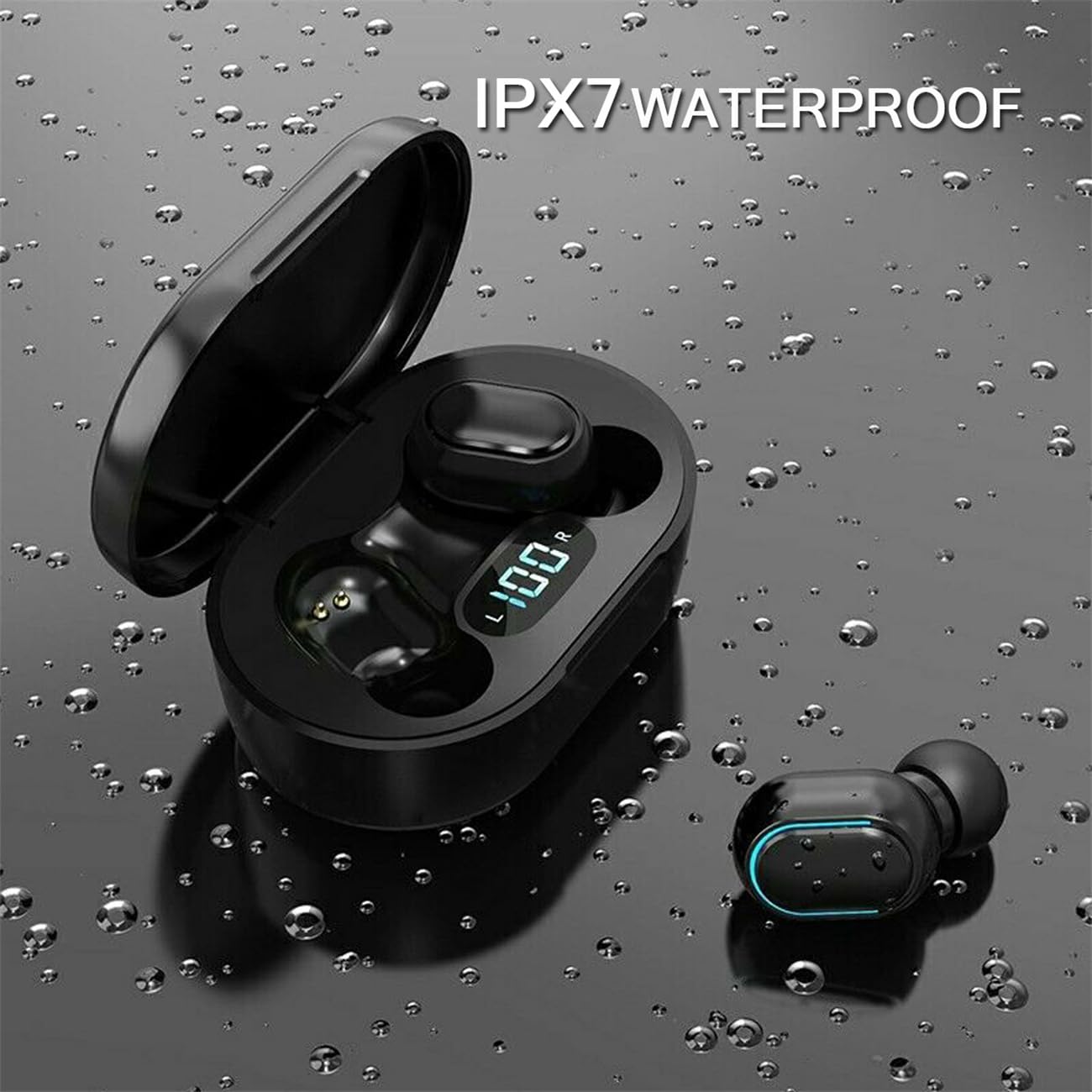 Наушники PIAAURRS Bluetooth 5.3 Вкладыши с LED дисплеем HiFi Стерео Встроенный микрофон IPX7 Водонепроницаемые Спортивные, фото №3