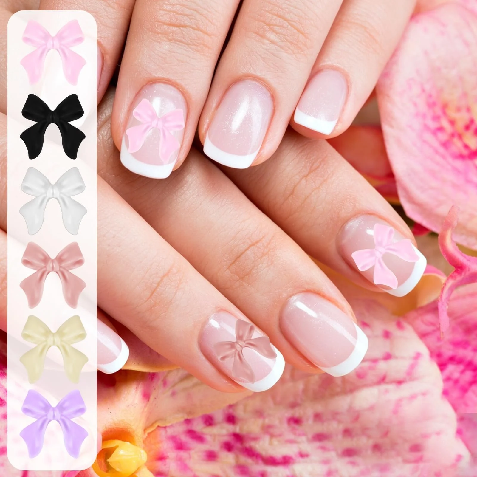 Украшение для ногтей Бант 3D Розовый, фото №3