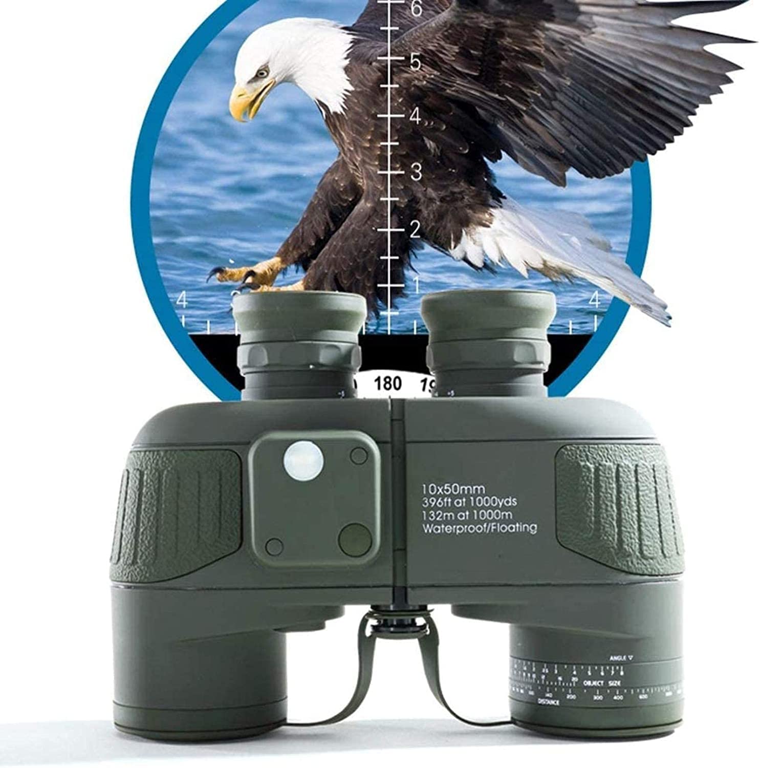 Бинокль SPUZZO 10x50 Compass Marine Navigation Ranging Waterproof Telescope, фото №3