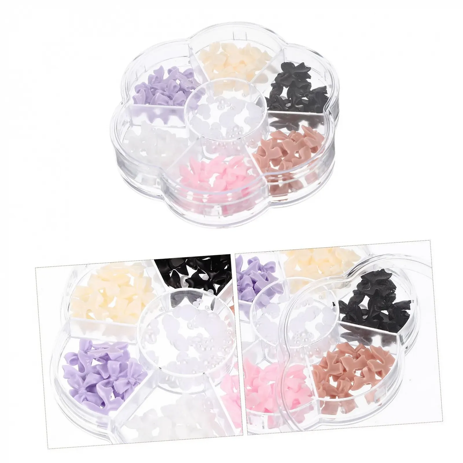 Украшения для ногтей FRCOLOR с жемчугом и бантиками Декоративные аксессуары для дизайна ногтей Наборы цветного жемчуга для стильных ногтей Легкие украшения для ногтей, фото №6