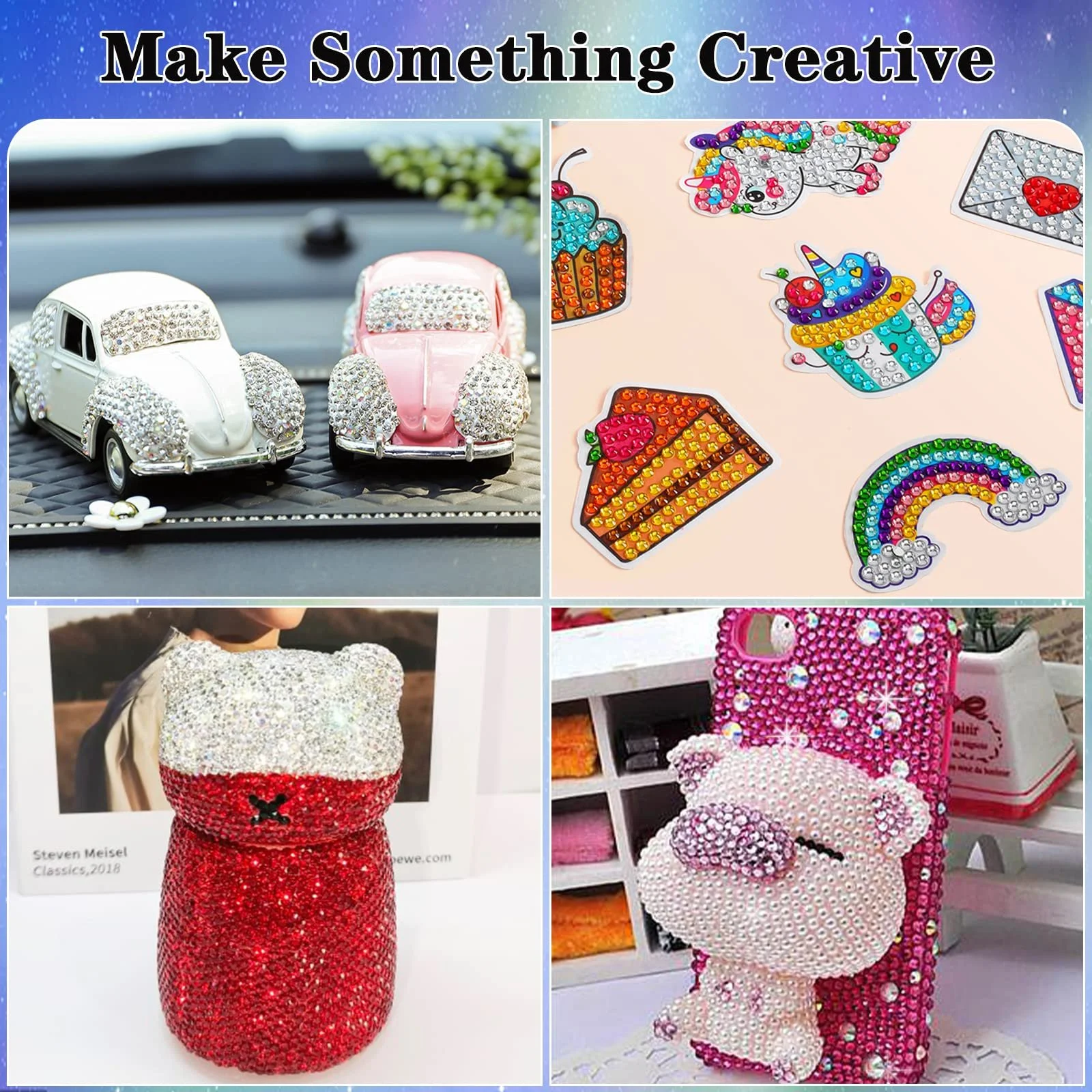 Стразы Блестящие для Лица, 14 Листов Самоклеящихся Блестящих Страз для Лица, Стразы для Наклеивания, Стразы для Макияжа Лица, Маникюра и Аксессуаров для Фестивалей, Многоцветные, 2310 шт, фото №5