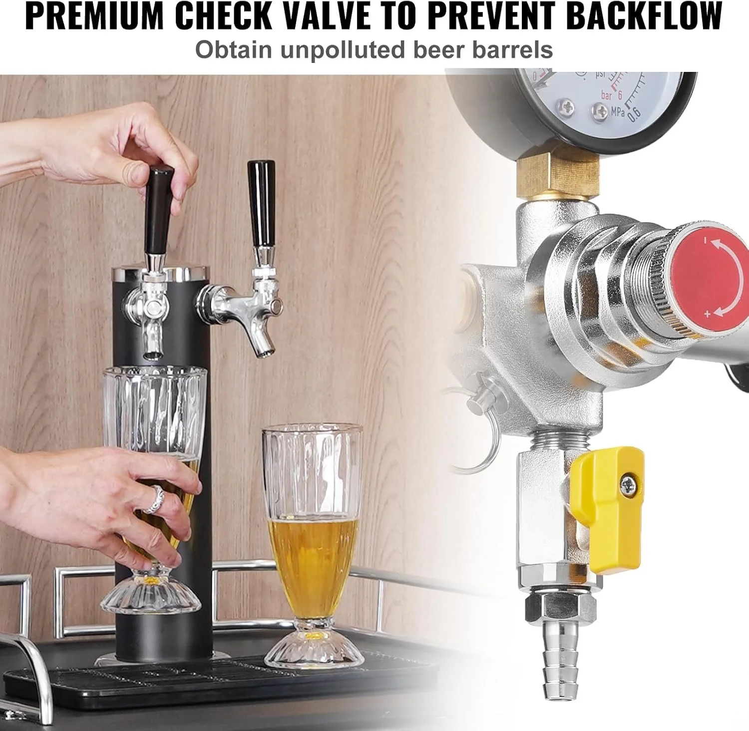 Регулятор тиску VEVOR з подвійним манометром, фото №5 Регулятор тиску VEVOR з подвійним манометром, фото №5