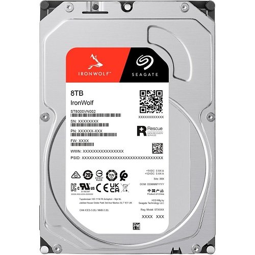 Жесткий диск Seagate IronWolf 8ТБ 5400об/м 202 МБ/с 3.5" SATA III (ST8000VNZ02/ST8000VN002), фото №4