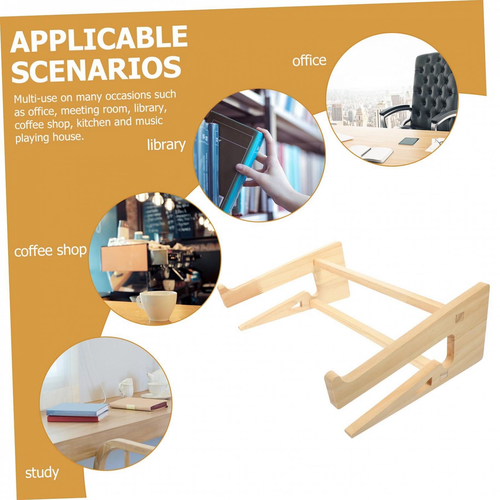 Підставка для ноутбука Toddmomy з дерева, ергономічна, для охолодження, портативна та стабільна, фото №9