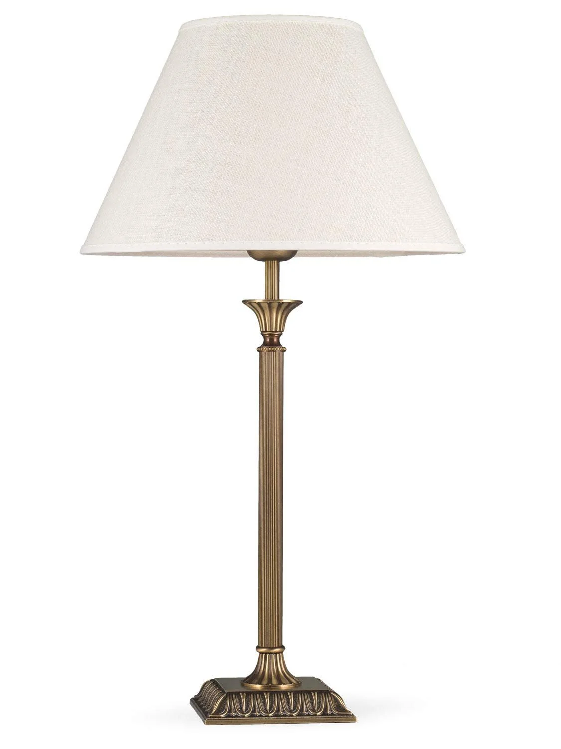 Настільна лампа Vintage Classic Art Nouveau 403777/3 Велика Антична латунь Лляний абажур 1 x E27, фото №1