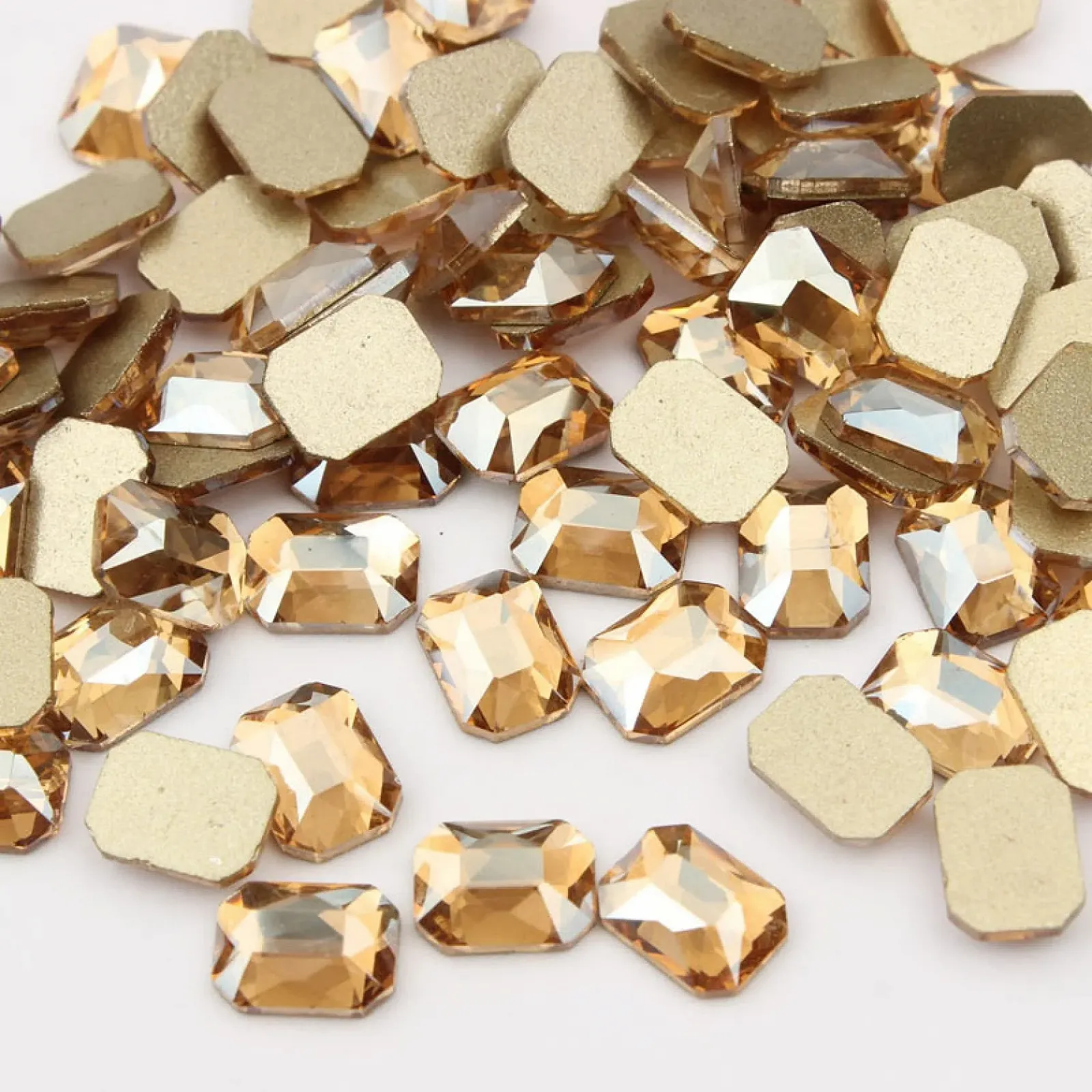 Прикраса Стрази 6 x 8 мм, прямокутні з пласким дном, 100 шт., фото №3