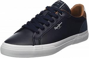 Кроссовки Pepe Jeans Court De Kenton кожаные, темно-синие - Фото 1