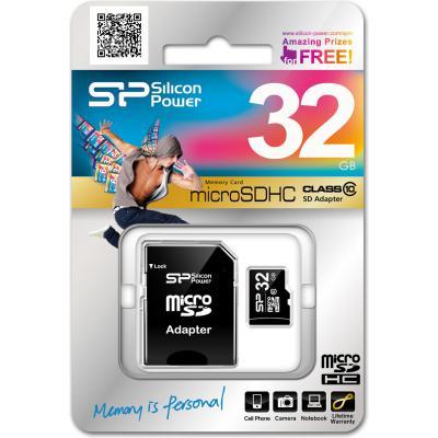 Карта памяти Silicon Power 32Gb microSDHC Class 10 SP032GBSTH010V10SP, фото №2 Карта памяти Silicon Power 32Gb microSDHC Class 10 SP032GBSTH010V10SP, фото №2