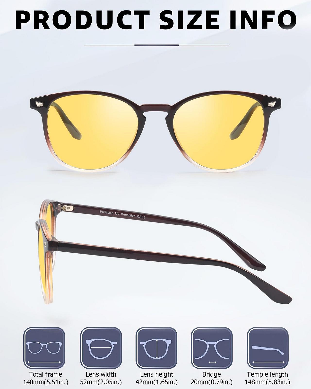 Поляризовані окуляри для водіння вночі/в туман Myiaur Жовті, фото №5 Поляризовані окуляри для водіння вночі/в туман Myiaur Жовті, фото №5