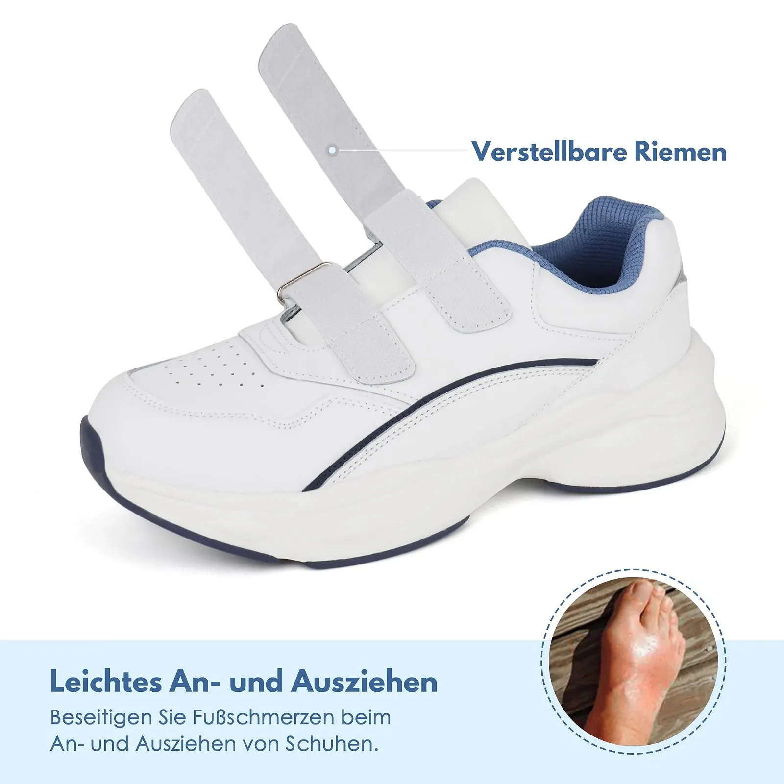 Кросівки Ortho+rest жіночі діабетичні з натуральної шкіри для ходьби з широким носком, фото №4