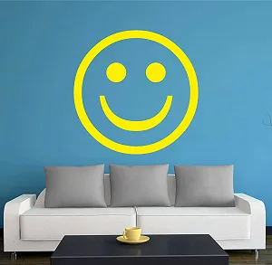 Наклейка на стіну Indigos UG Wall Tattoo Living Room Happy Smile 96 x 96 см Жовта w704 - Фото 1