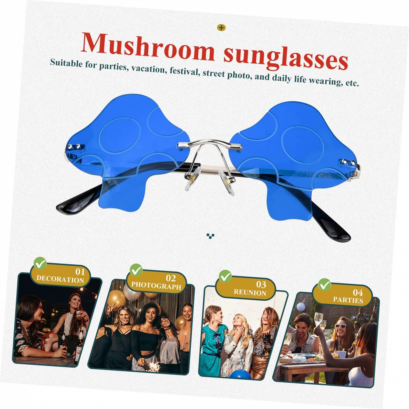 Сонцезахисні окуляри Грибоподібні окуляри PACKOVE, 4 шт, блакитні, фото №5