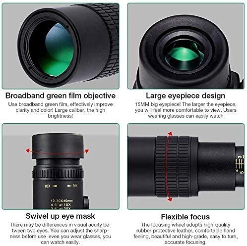 Монокулярный телескоп Tragbares 4K 10–300 x 40 мм с супер-телеобъективом с штативом и клипсой для большинства смартфонов, фото №5
