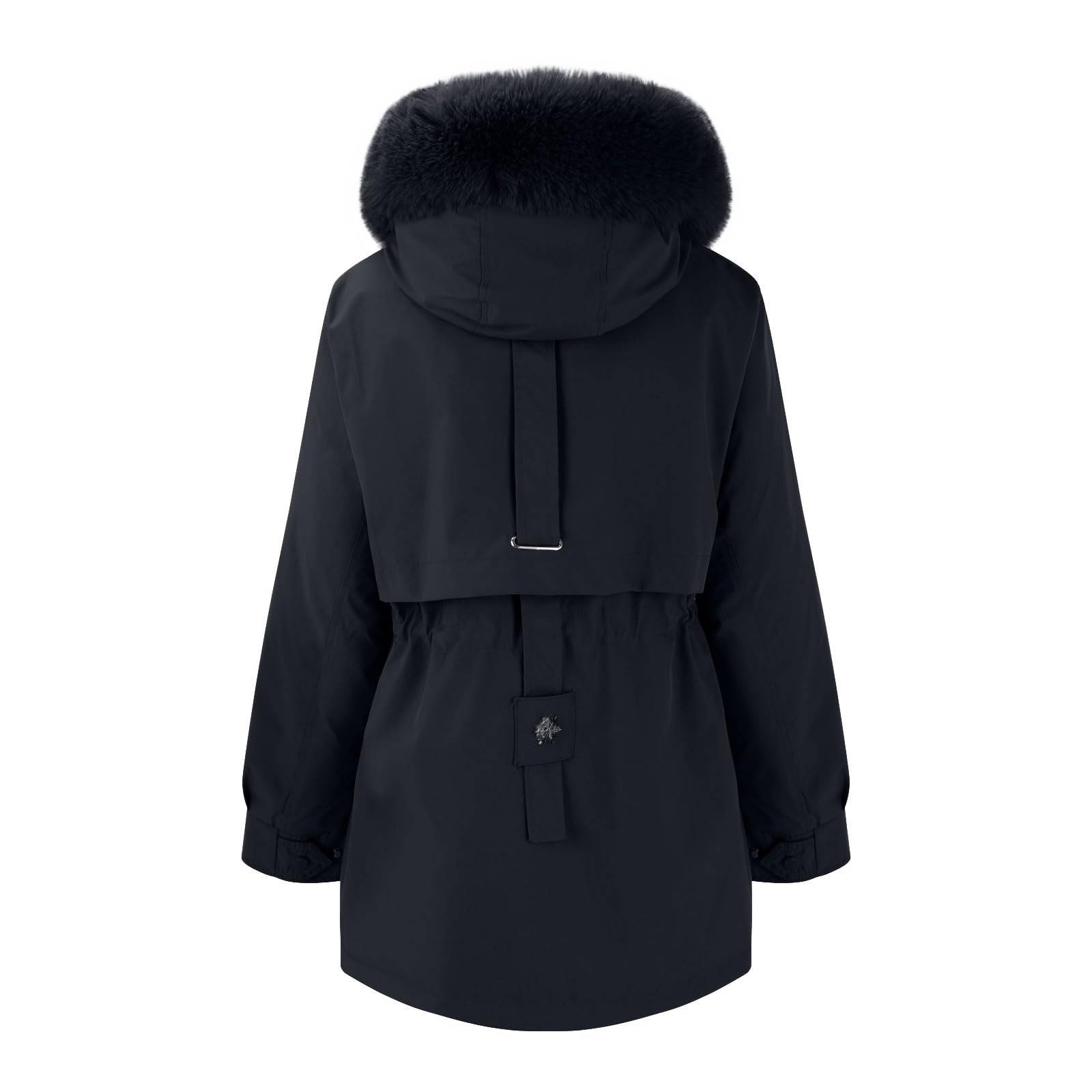 Парка Жіноча Демісезонна На Флісі З Штучним Хутром Тепла Довга З Капюшоном, фото №3
