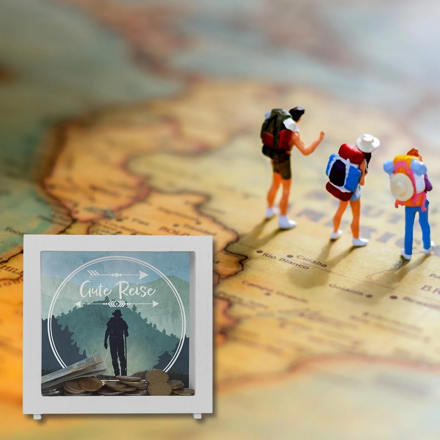 Скарбничка-рамка Good Travel Frame Hiking Motif Wooden White, фото №5