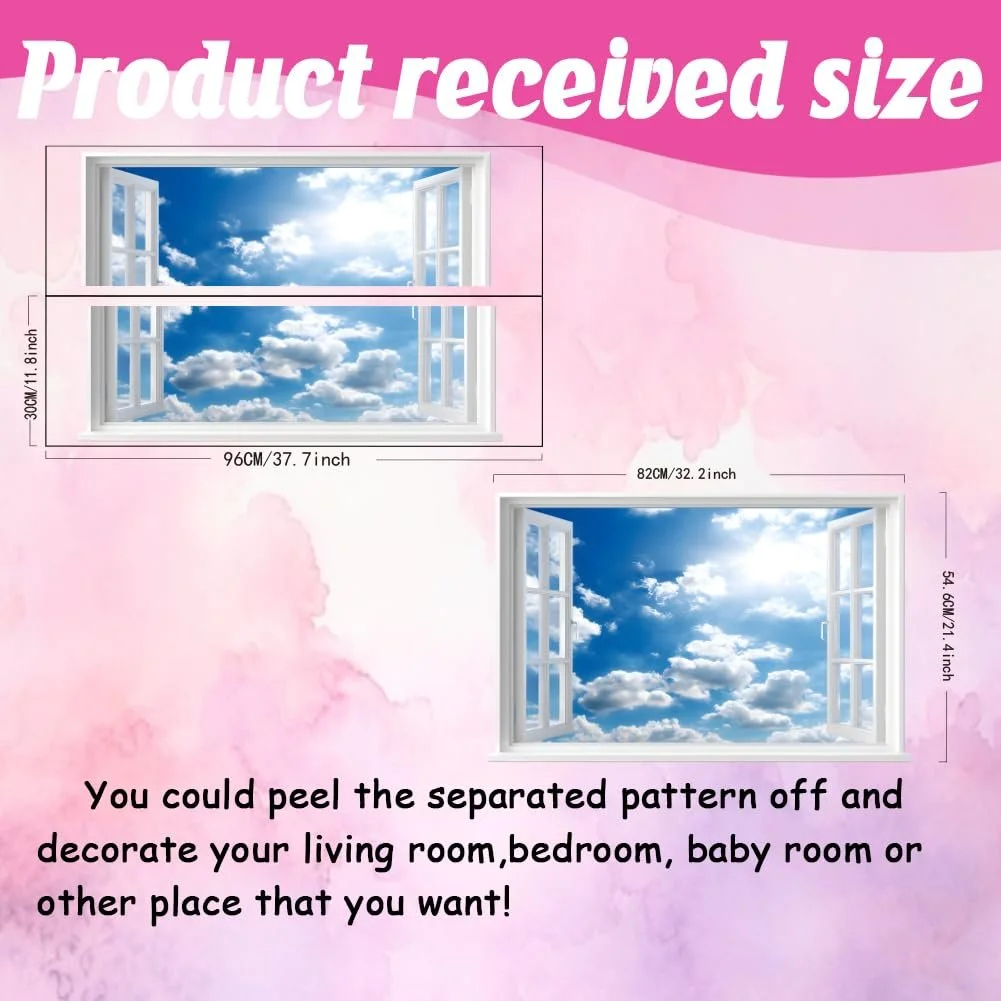 Наклейка на стіну SUPERDANT 3D Вид з вікна 82 x 54.6 см, фото №2