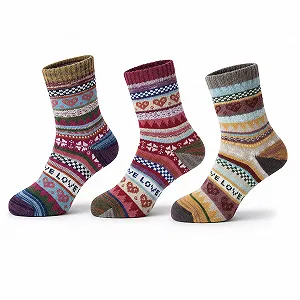 Шкарпетки з альпакової вовни Baesics, 3 пари - Кольоровий мікс - Фото 1