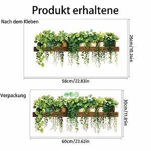 Наклейка на стіну Simulation Green Plants 26 x 58 см - Фото 1