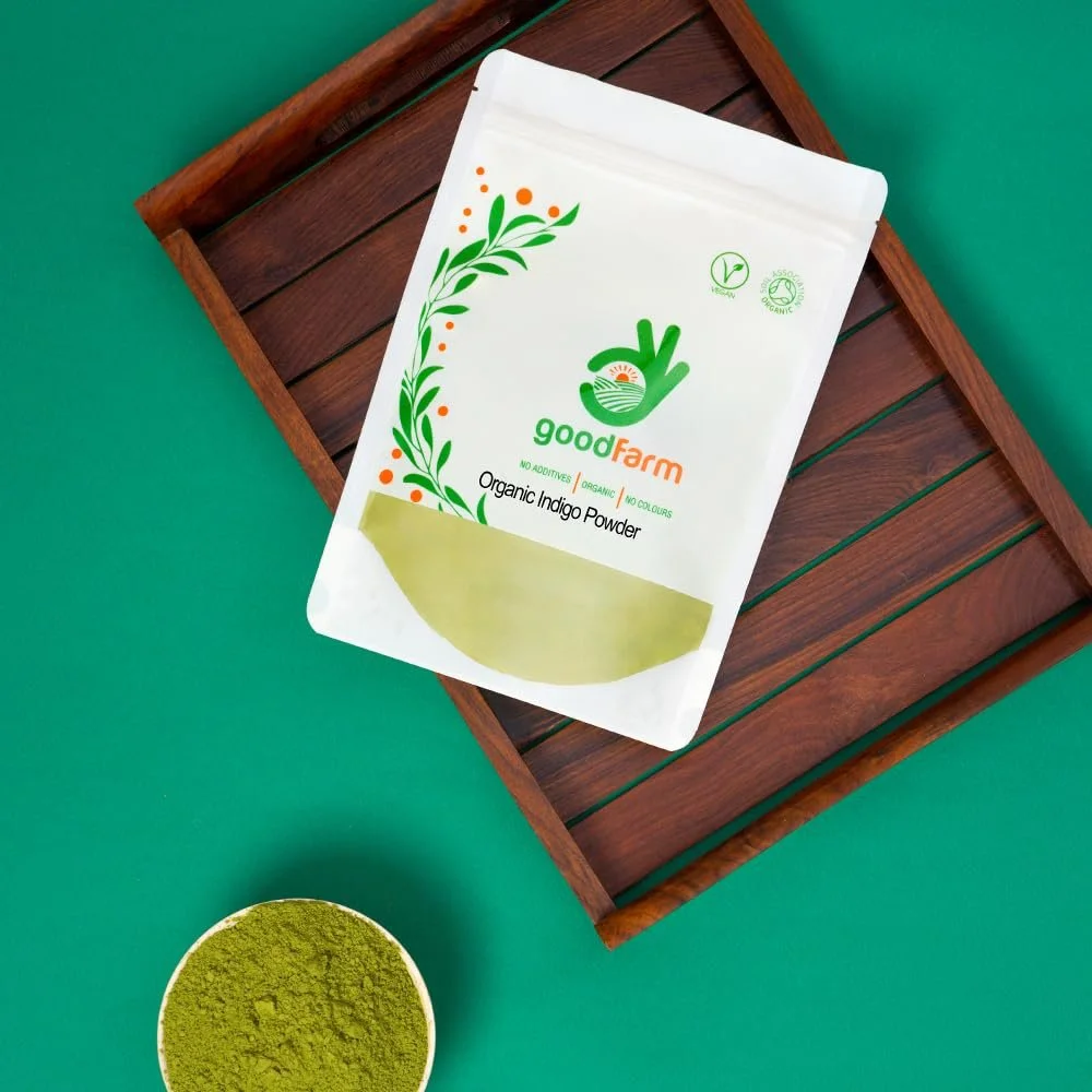 Фарба для волосся Indigo goodFarm Organic, 250 г - Органічна рослинна, натуральний колір, фото №3