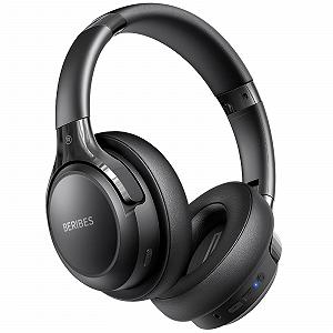 Беспроводные наушники BERIBES Over Ear, 65 часов, 6 режимов эквалайзера, HiFi стерео, встроенный микрофон, складные, Black - Фото 1