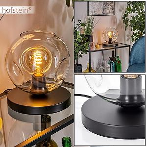 Настільна лампа Ripoll Метал/Скло 20 см 1 x E27 Чорний/Прозорий synthetic.ua - Фото 1