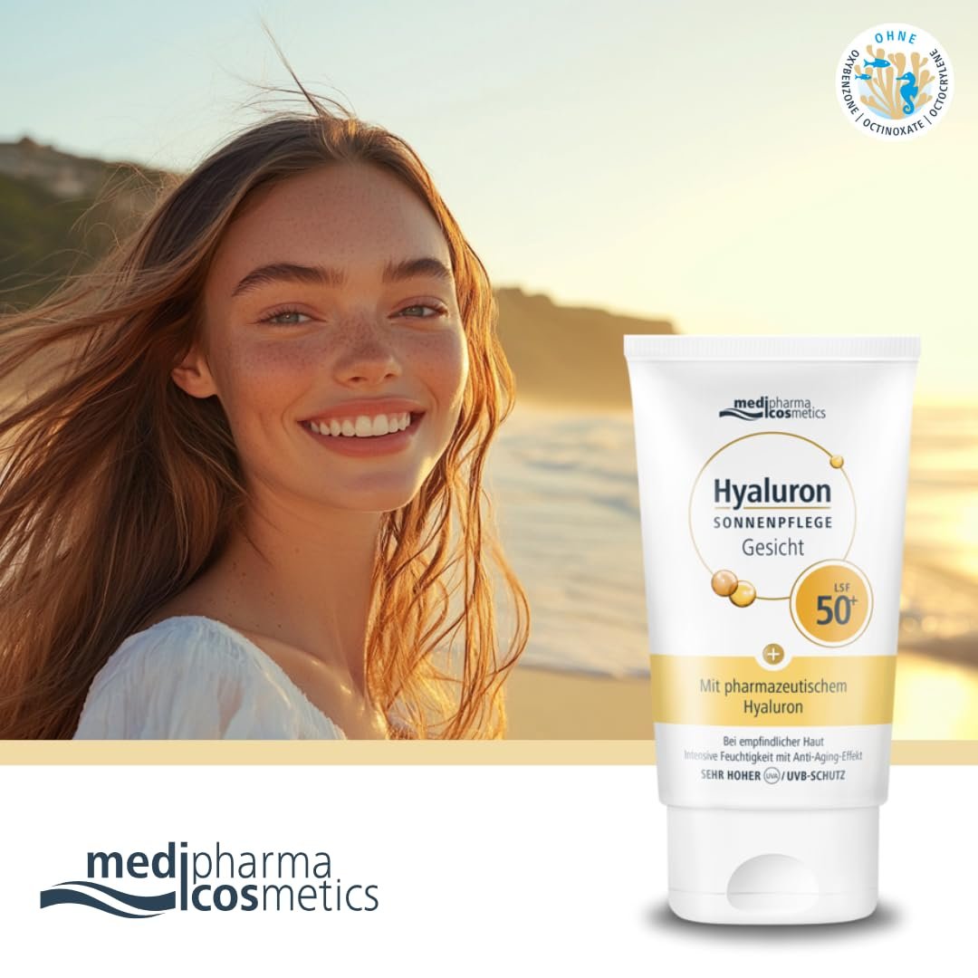 Солнцезащитный крем для лица medipharma cosmetics Hyaluronic Sun Care SPF 50+ 100 г, фото №3
