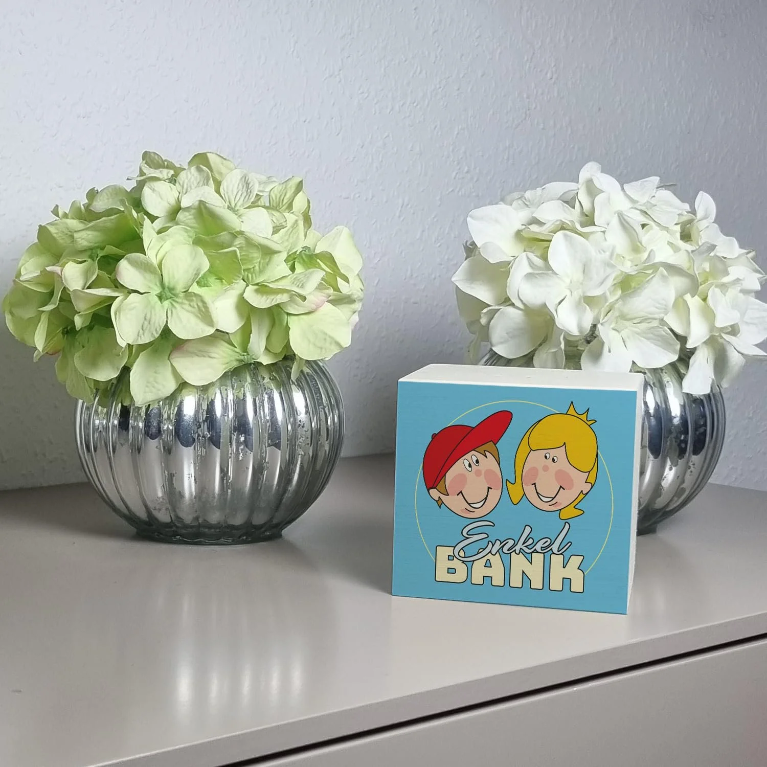 Скарбничка Grandchild Bank дерев'яна блакитна з принтом, фото №2